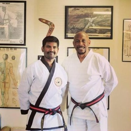 Master Thirumoorthy Gunasekaran (left) at the Healing Arts Center