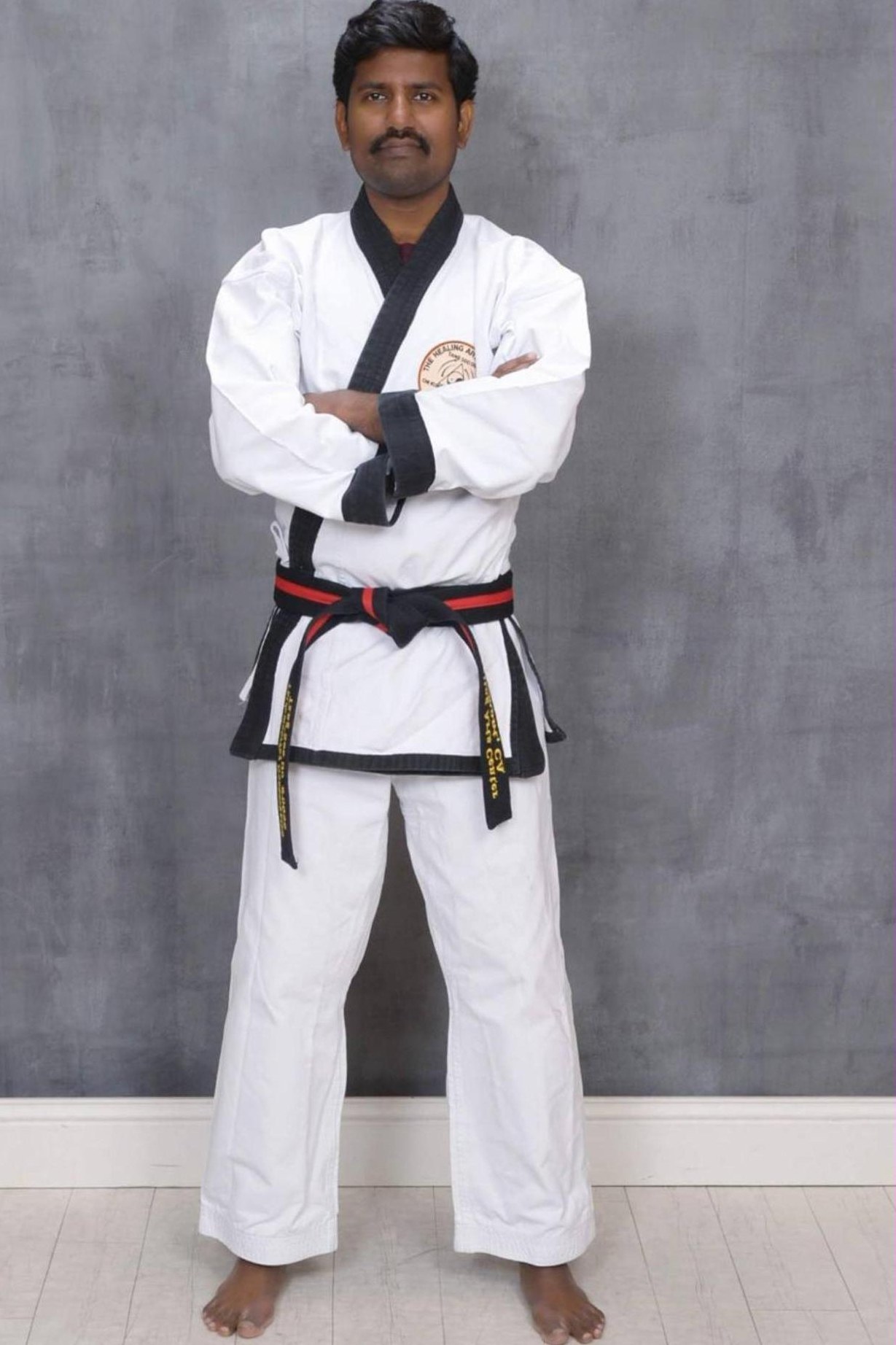 Master Thirumoorthy Gunasekaran in his black-belt dobok